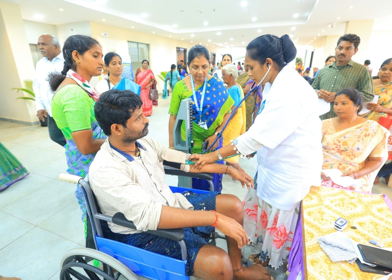 Blood pressure check for a patient